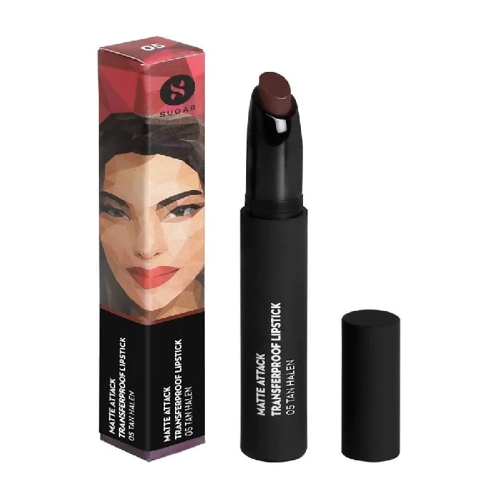 Sugar Matte Attack Transferproof Lipstick - Tan Halen (Chocolate Brown), 2 g-2.webp